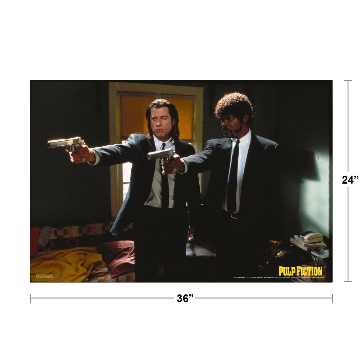 Pulp Fiction Poster Jules Winnfield Vincent Vega Pointing Guns